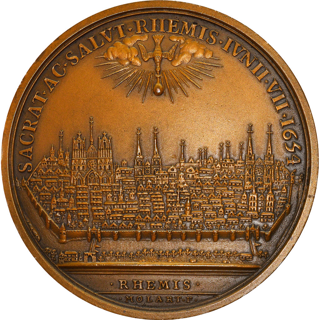 France, Médaille, VIlle de Reims, Sacre de Louis XIV, History, Molart