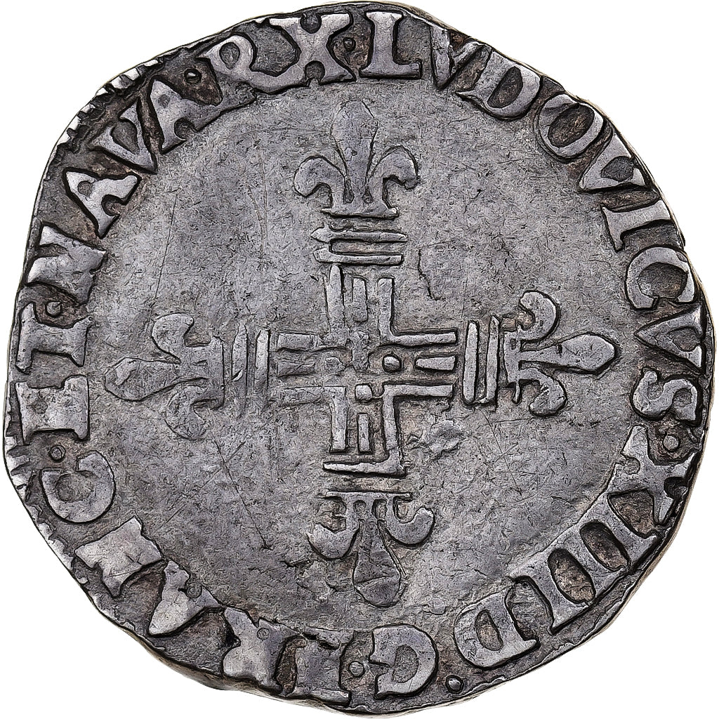 Francja, Louis XIII, 1/4 d'écu de Navarre, 1612, Saint-Palais, Srebro