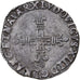 Francia, Louis XIII, 1/4 d'écu de Navarre, 1612, Saint-Palais, Plata, MBC