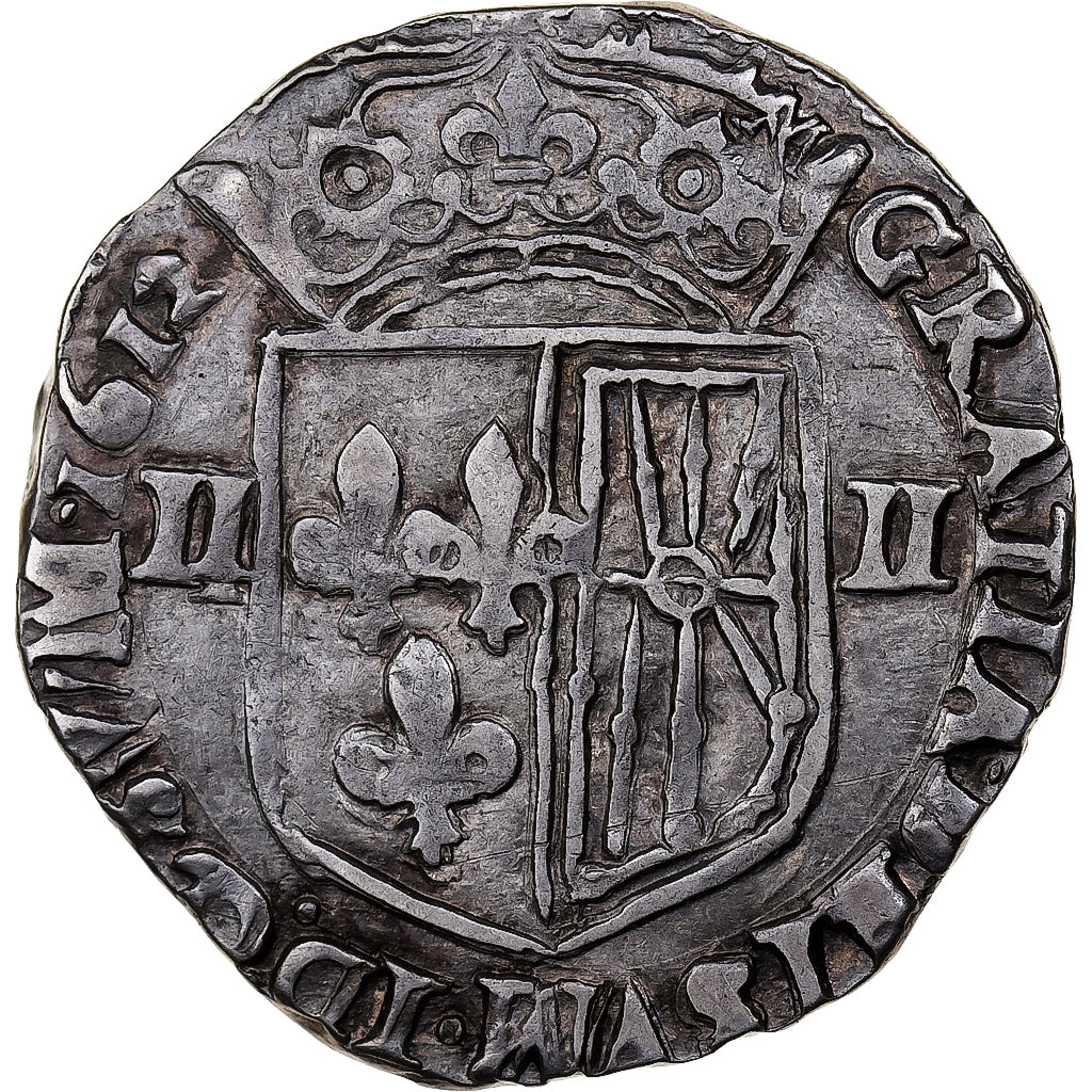 Francja, Louis XIII, 1/4 d'écu de Navarre, 1612, Saint-Palais, Srebro