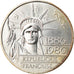 Coin, France, Statue de la Liberté, 100 Francs, 1986, Paris, AU(55-58), Silver