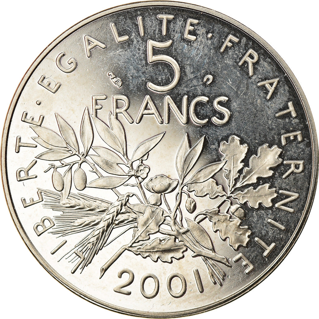 Coin, France, Semeuse, 5 Francs, 2001, Paris, MS(65-70), Nickel Clad