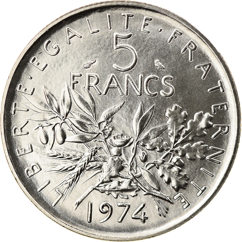 Monnaie, France, Semeuse, 5 Francs, 1974, Paris, FDC, Nickel Clad Copper-Nickel