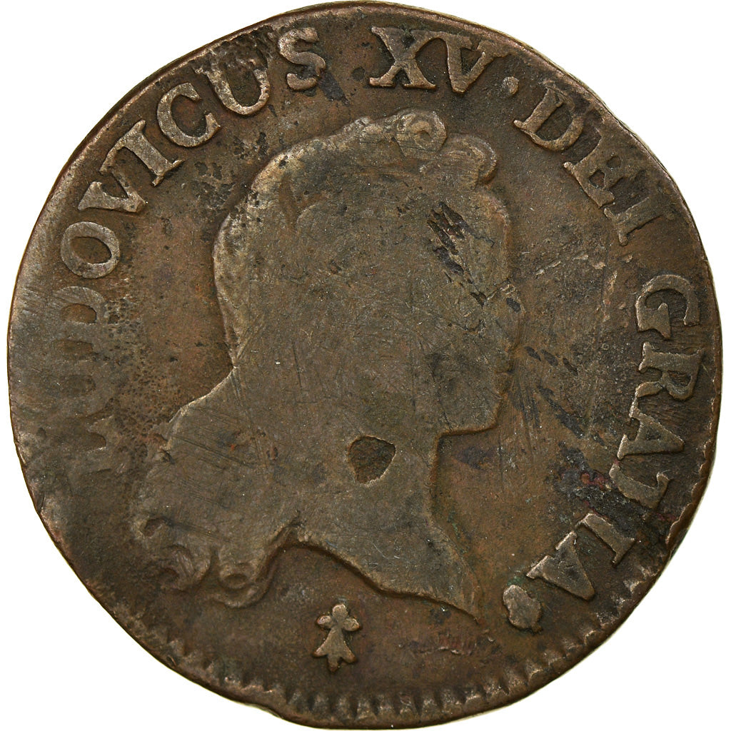 Moneda, Francia, Louis XV, Demi sol au buste enfantin, 1/2 Sol, 1720, Reims, BC