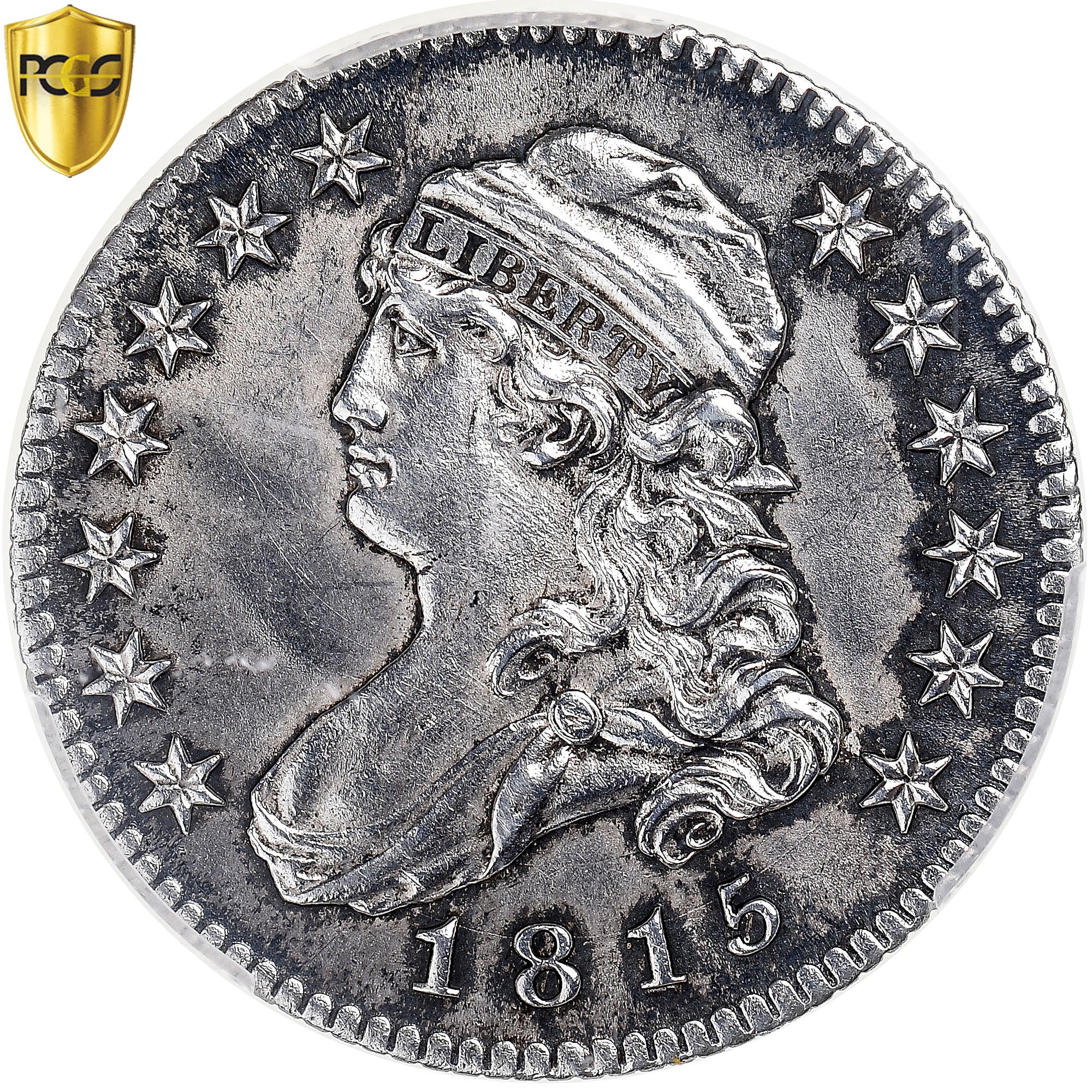 États-Unis, 25 Cents, Liberty Cap, 1815, Philadelphie, Argent, PCGS