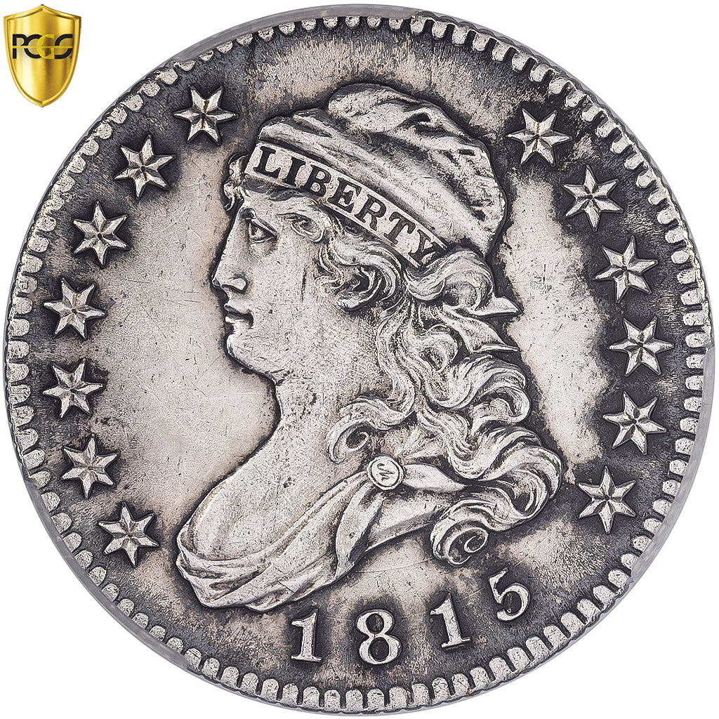United States, 25 Cents, Liberty Cap, 1815, Philadelphia, Silver, PCGS