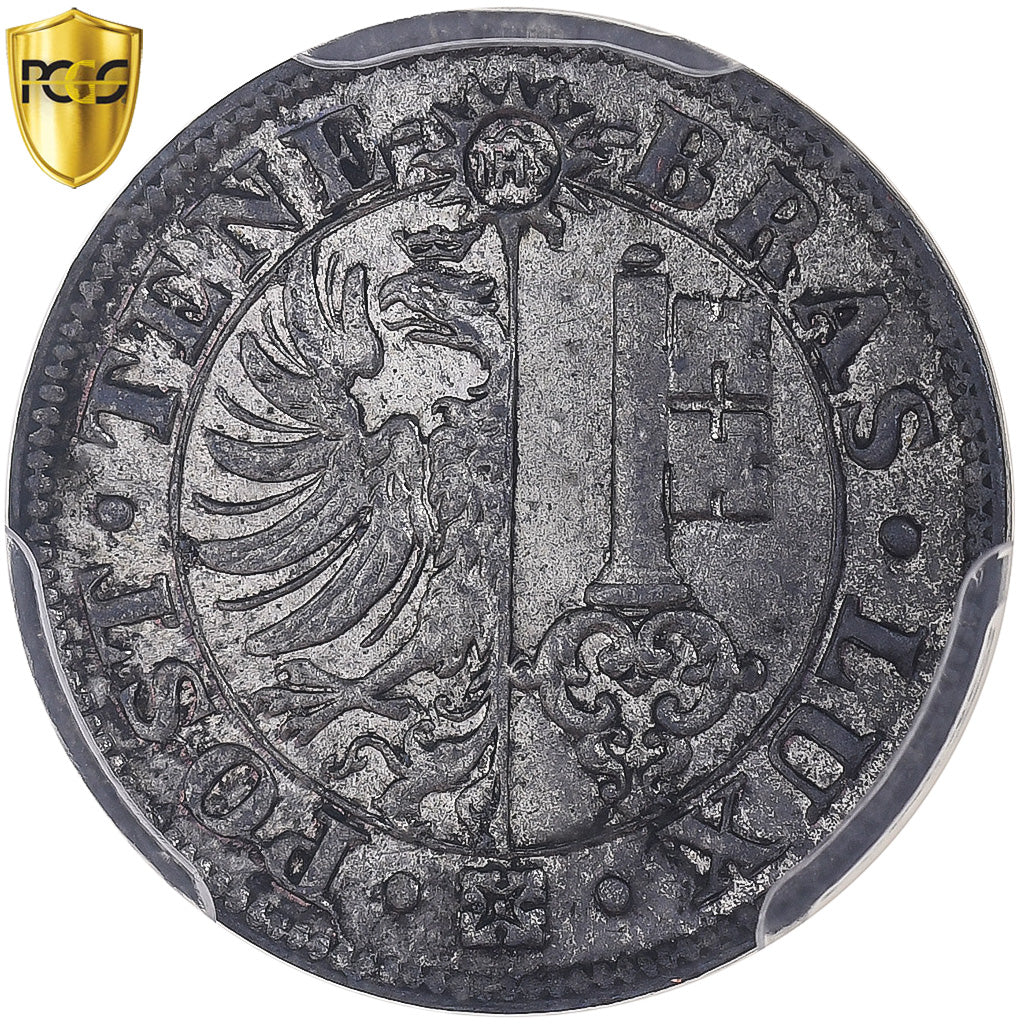 Canton of Geneva, 2 Centimes, 1839, Biglione, PCGS, MS64, KM:126