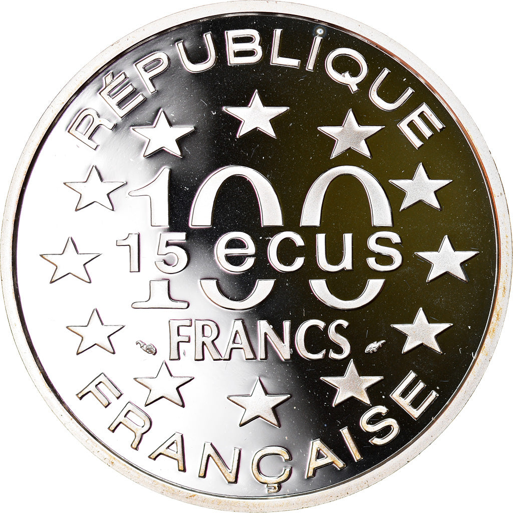 Munten, Frankrijk, Porte de Brandebourg, 100 Francs-15 Ecus, 1993, BE, FDC