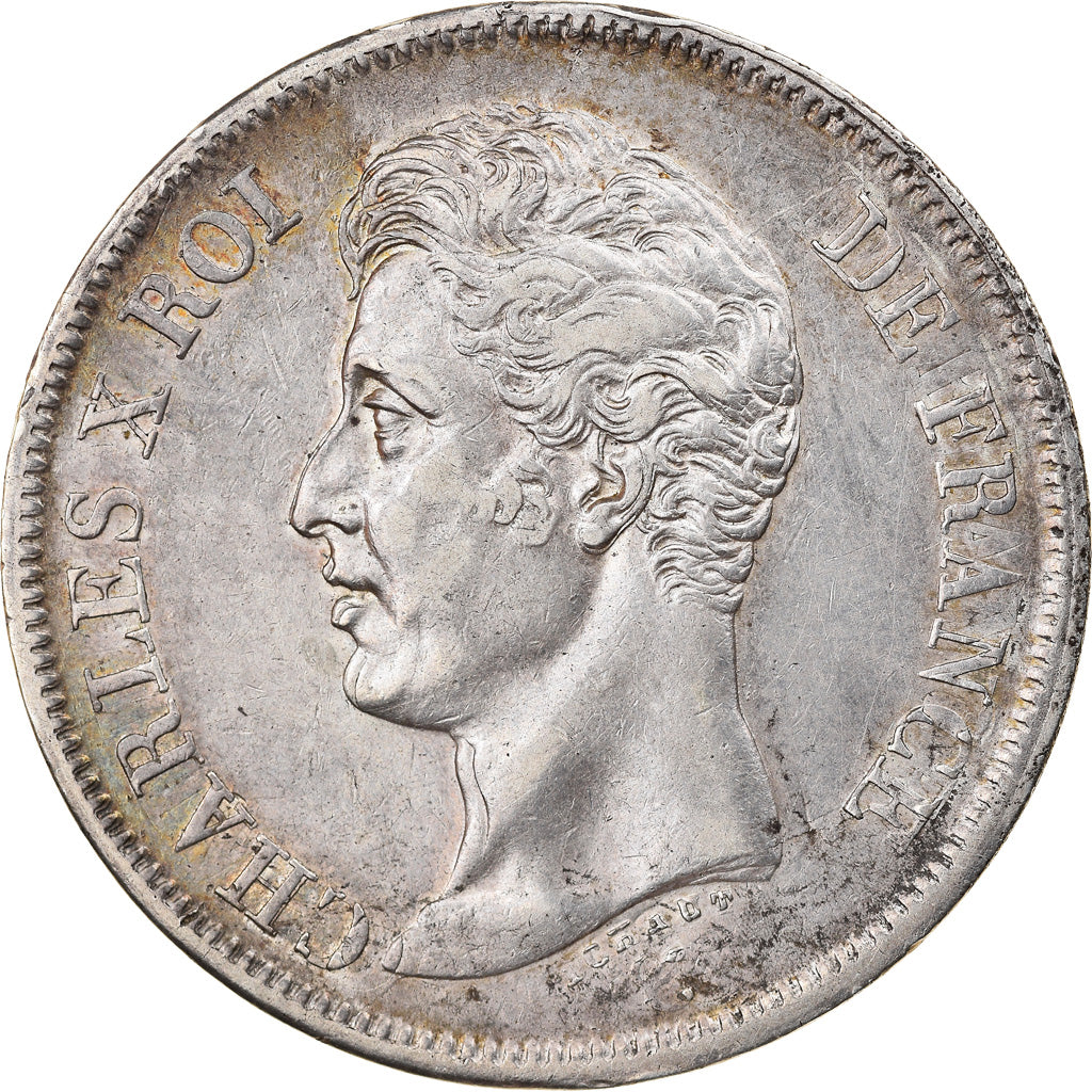 Coin, France, Charles X, 5 Francs, 1826, Lille, Tréflée, EF(40-45), Silver