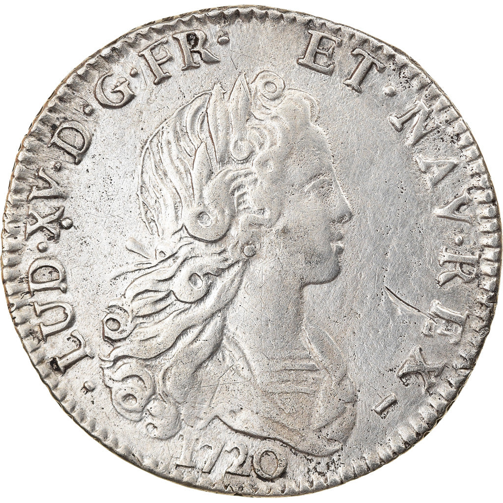 Moeda, França, Louis XV, Petit Louis d'argent (3 livres), 1/3 Ecu, 1720, Lille