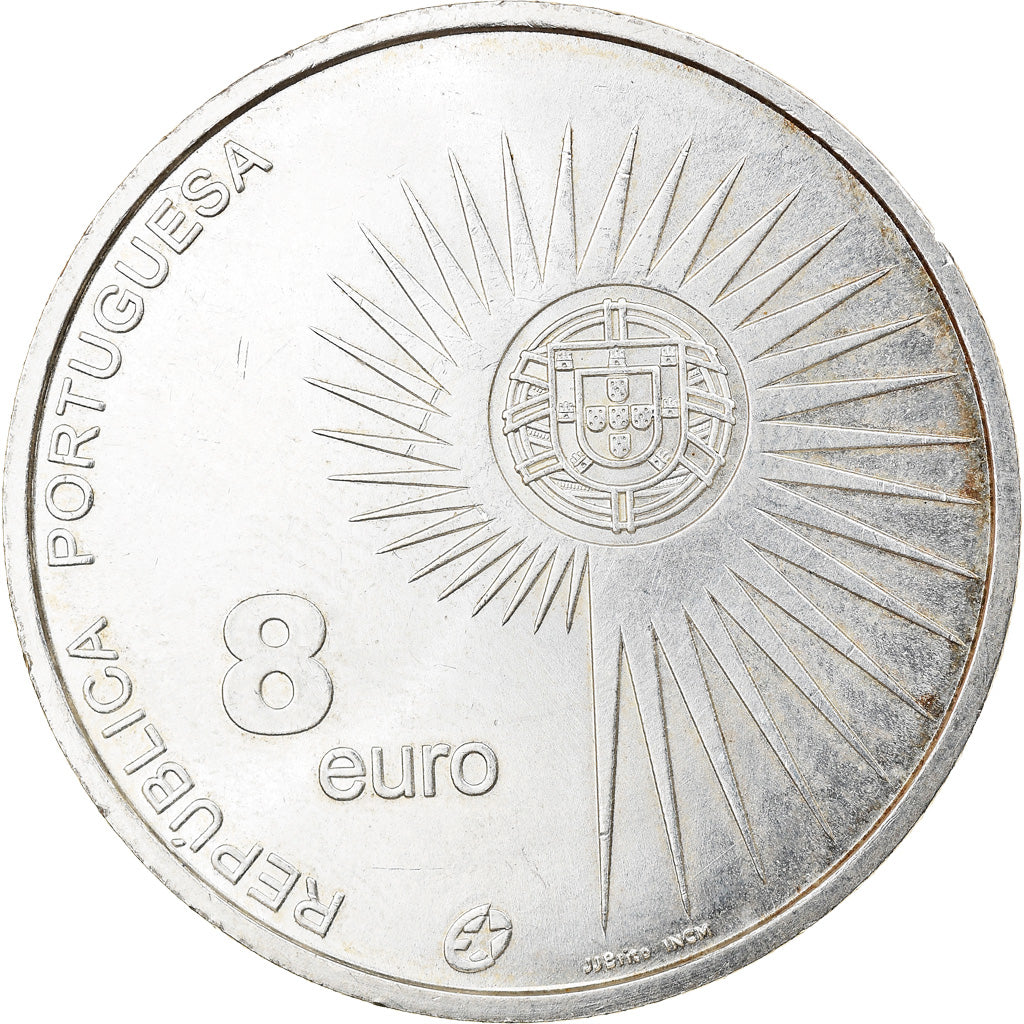Portugal, 8 Euro, 2004, Lisbonne, SUP, Argent, KM:753