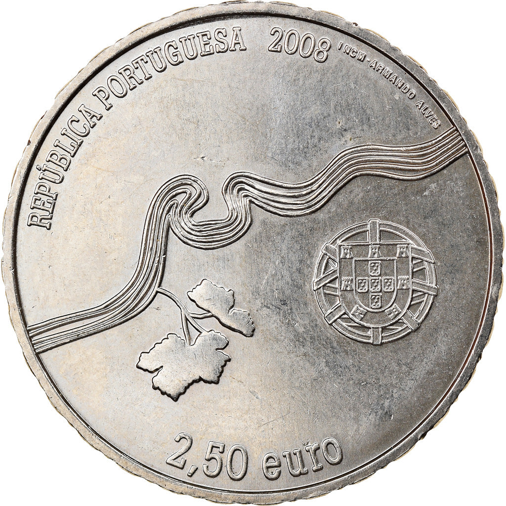 Portugal, 2-1/2 Euro, 2008, Lisbon, EBC+, Cobre - níquel, KM:825
