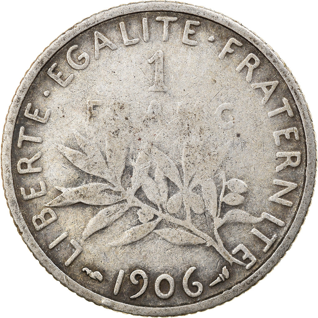 Munten, Frankrijk, Semeuse, Franc, 1906, Paris, FR, Zilver, KM:844.1