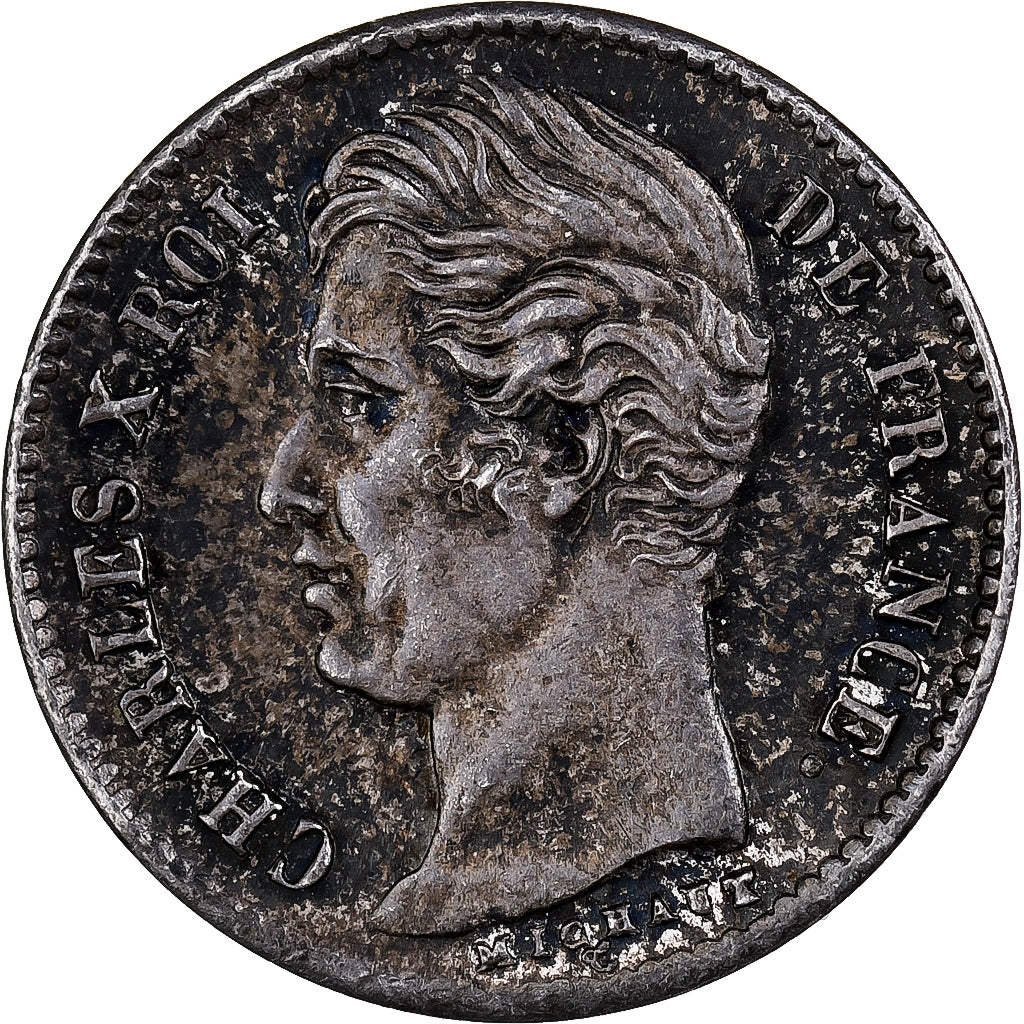Francja, Charles X, 1/4 Franc, 1829, Rouen, Srebro, MS(60-62), Gadoury:353