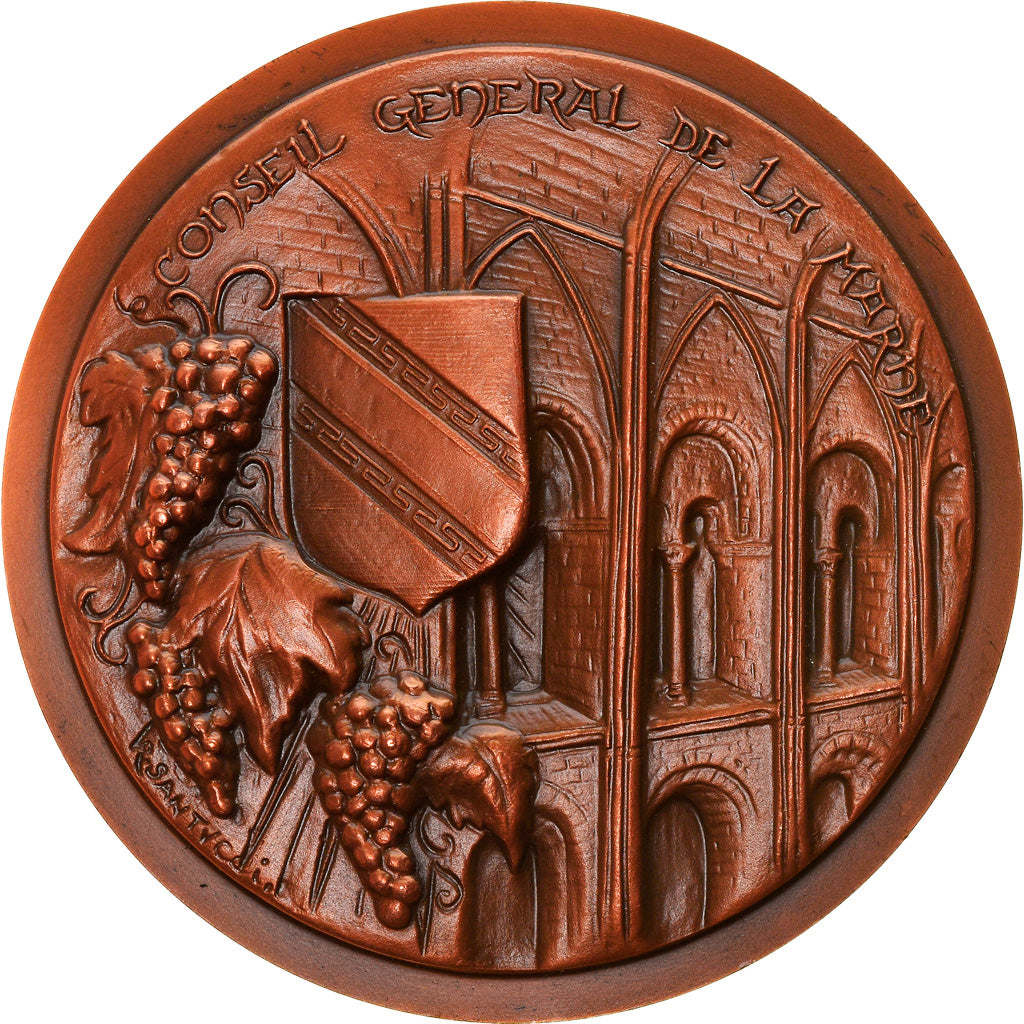 France, Medal, Conseil Général de la Marne, 1979, Santucci, MS(63), Copper