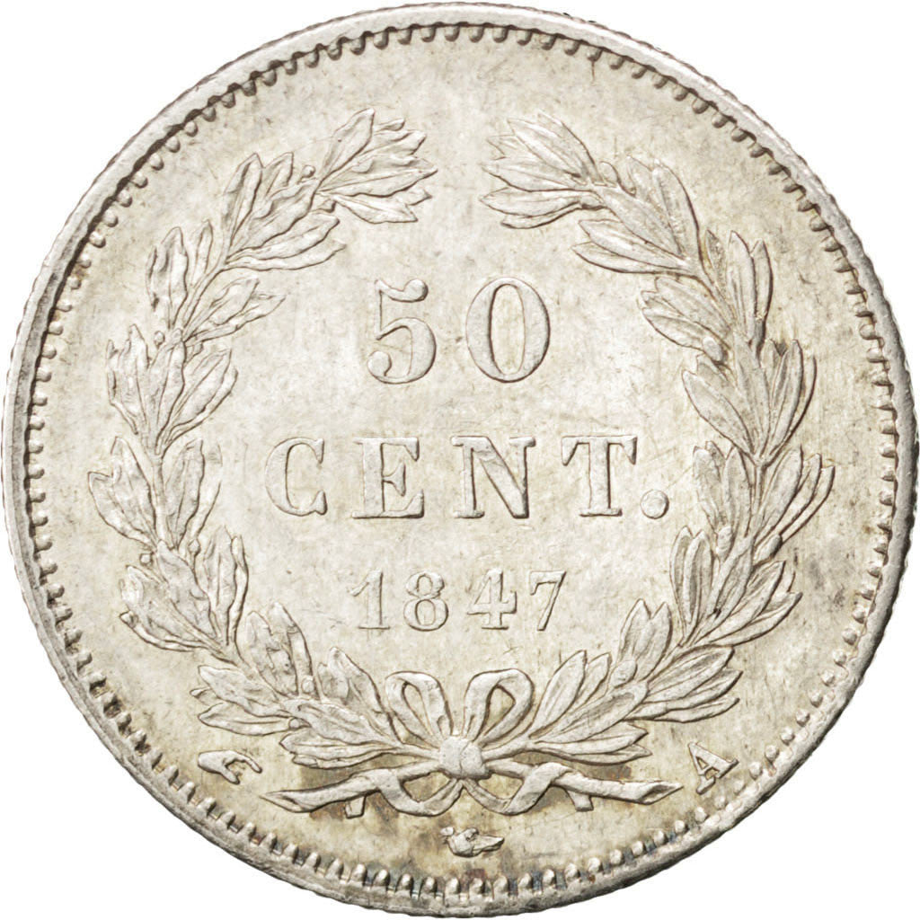 Coin, France, Louis-Philippe, 50 Centimes, 1847, Paris, AU(55-58), Silver