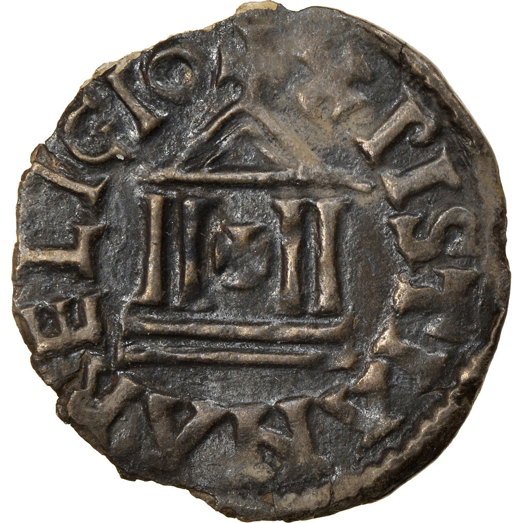 Monnaie, France, Louis le Pieux, Denier au temple, Denier, TTB, Argent