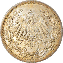 Moneta, GERMANIA - IMPERO, 1/2 Mark, 1914, Berlin, SPL-, Argento, KM:17