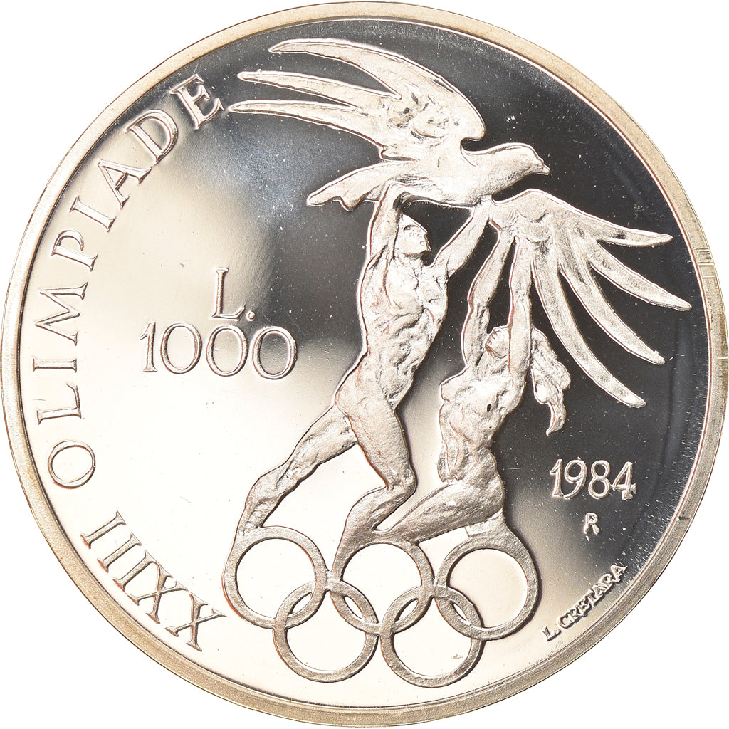 Moneda, San Marino, 1000 Lire, 1984, Roma, Proof, FDC, Plata, KM:169