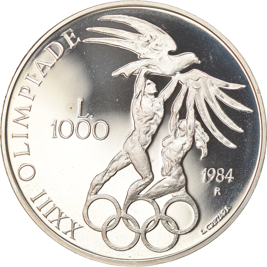 Moeda, San Marino, 1000 Lire, 1984, Roma, Proof, MS(65-70), Prata, KM:169