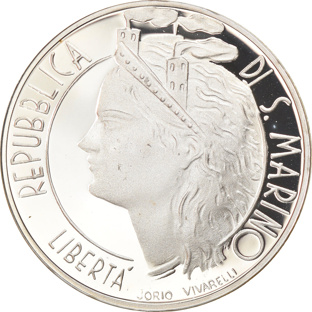 Moneta, San Marino, 1000 Lire, 1986, Roma, Proof, MS(65-70), Srebro, KM:197