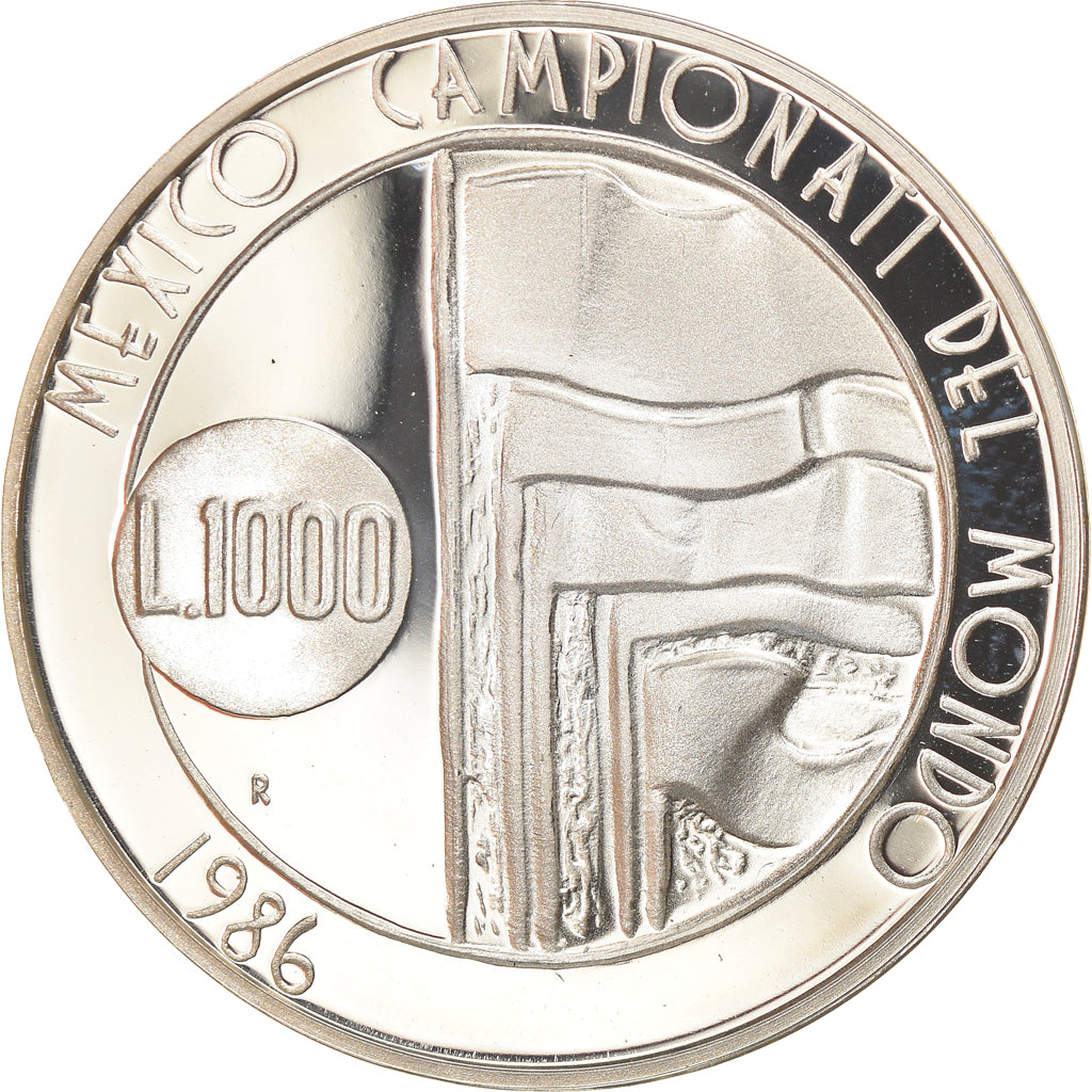 Moneta, San Marino, 1000 Lire, 1986, Roma, Proof, MS(65-70), Srebro, KM:197