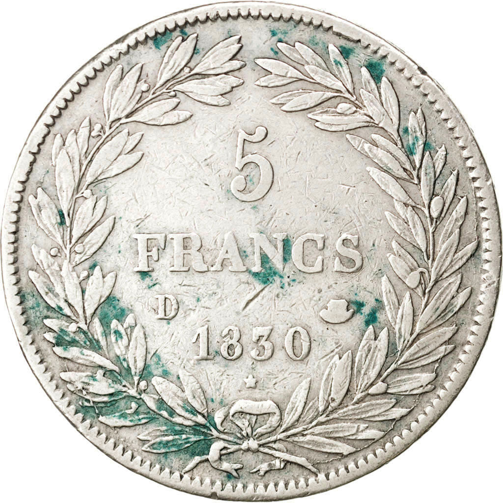 Moneta, Francja, Louis-Philippe, 5 Francs, 1830, Lyon, EF(40-45), Srebro