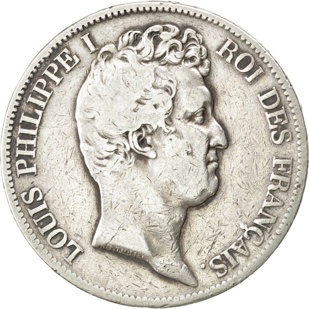 Moneta, Francia, Louis-Philippe, 5 Francs, 1830, Bordeaux, MB+, Argento
