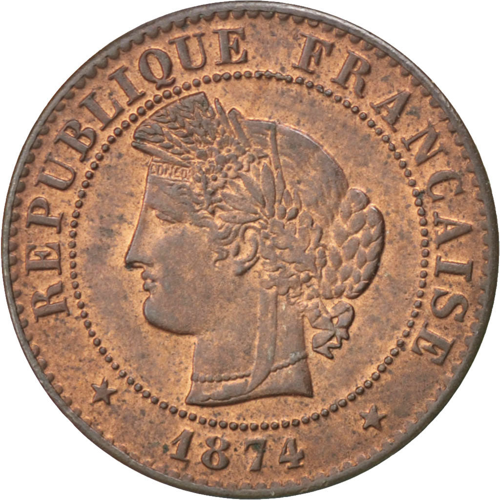 Münze, Frankreich, Cérès, Centime, 1874, Paris, VZ+, Bronze, KM:826.1