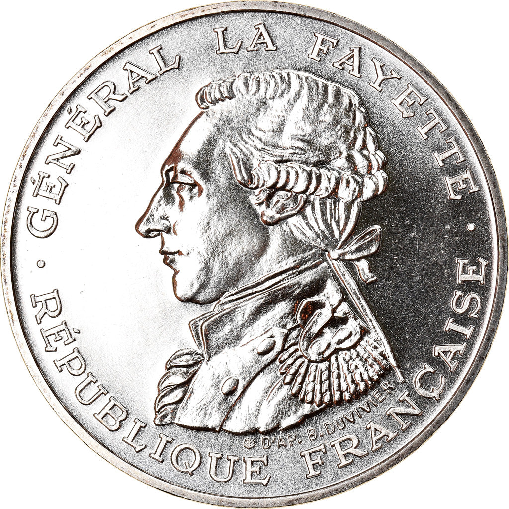 Moneta, Francia, Lafayette, 100 Francs, 1987, FDC, Argento, KM:962, Gadoury:902