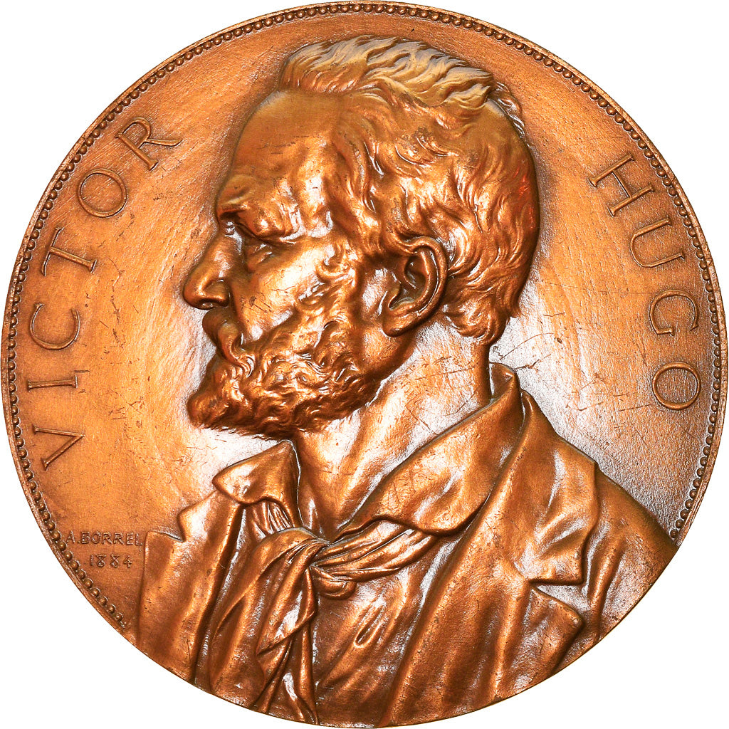 France, Médaille, Victor Hugo, Littérature, 1987, Borrel.A, SUP, Bronze
