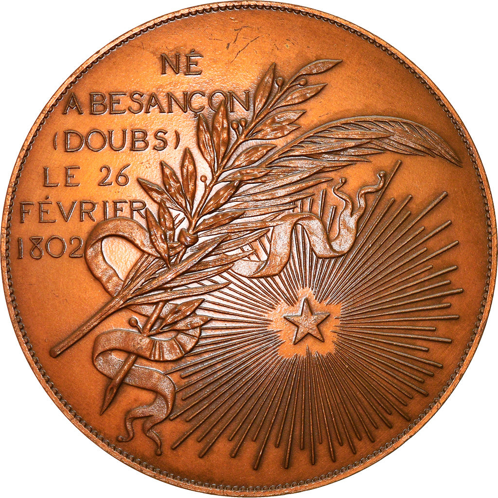 France, Médaille, Victor Hugo, Littérature, 1987, Borrel.A, SUP, Bronze