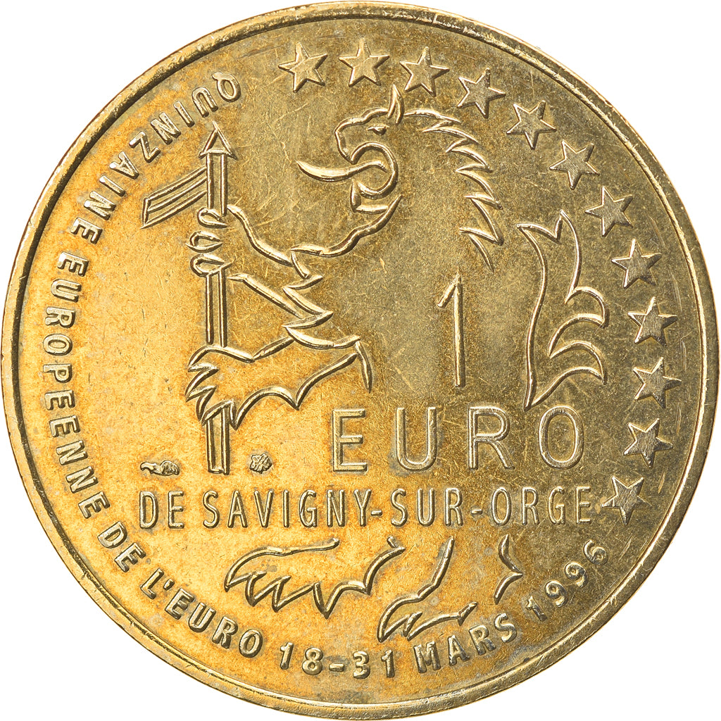 France, 1 Euro, Savigny sur Orge, 1996, SUP, Laiton