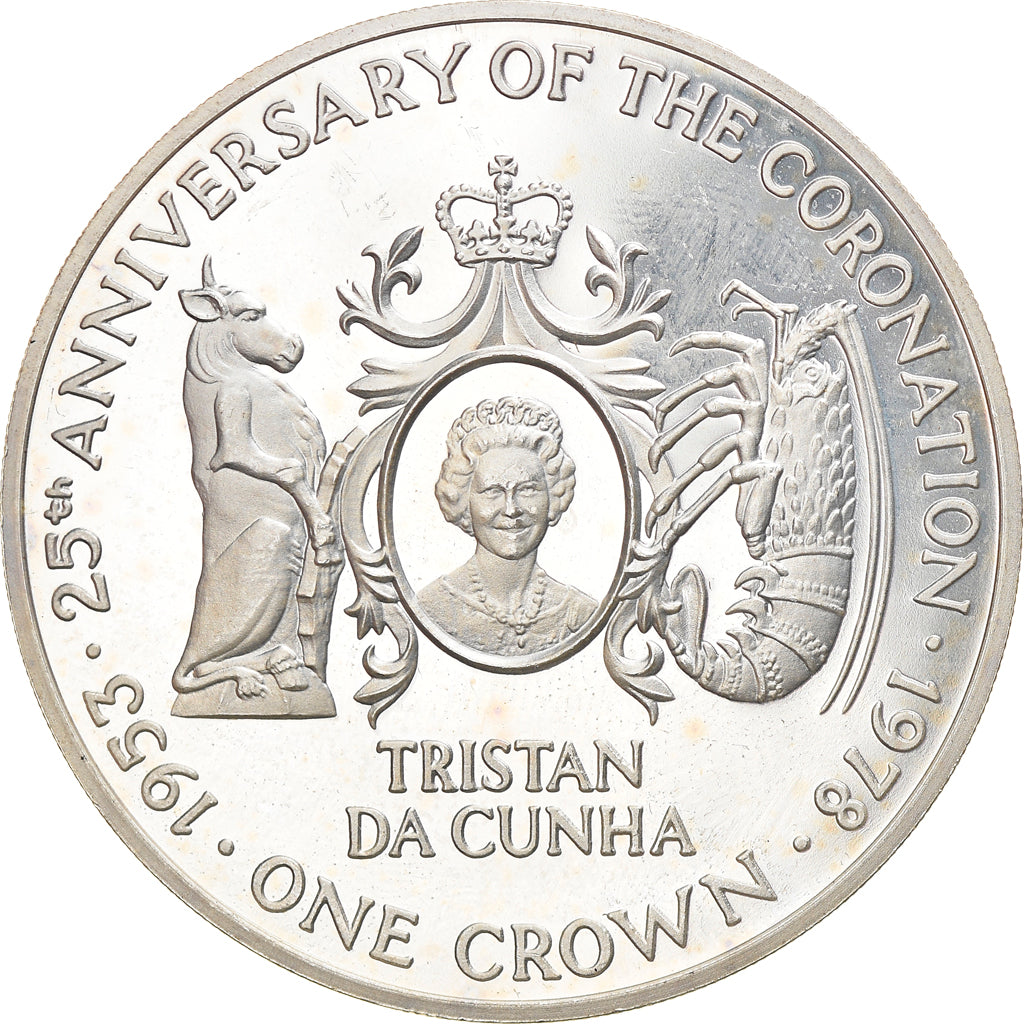 Coin, Tristan Da Cunha, Elizabeth II, Crown, 1978, Pobjoy Mint, MS(63), Silver