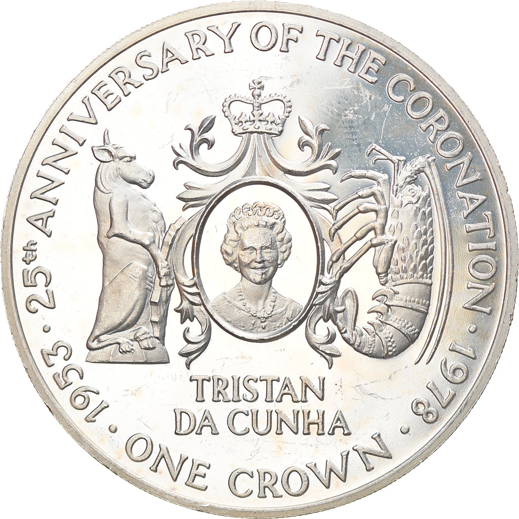 Coin, Tristan Da Cunha, Elizabeth II, Crown, 1978, Pobjoy Mint, MS(63), Silver