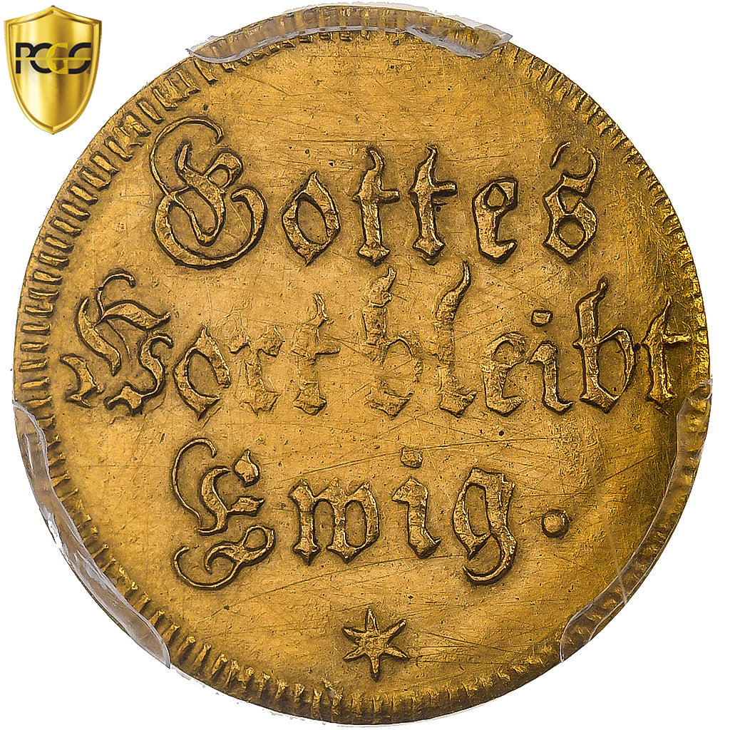 Alemania, 1/2 Ducat, 1717, Very rare, Oro, PCGS, UNC Details, Friedberg:3487