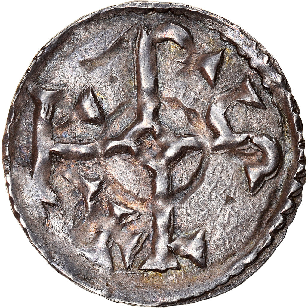 Moneta, Francia, Charles le Chauve, Obol, Melle, SPL-, Argento, Prou:704-705