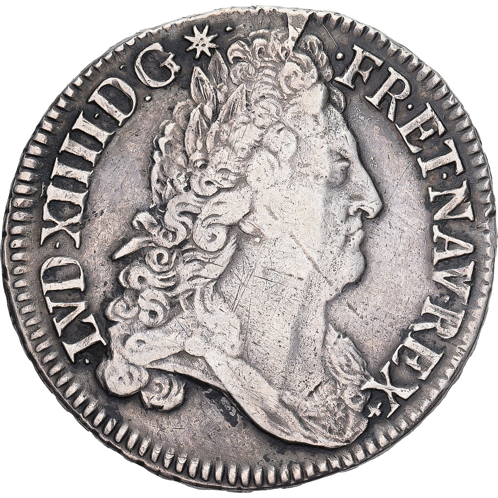 Francia, Louis XIV, Ecu aux 8 L 2e type, 1708, Nantes, Argento, BB, Gadoury:227