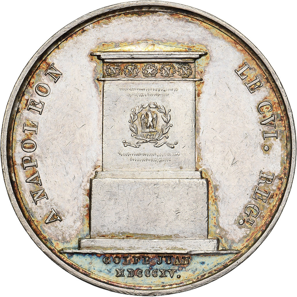 Francja, medal, Napoleon I, Landing in Golfe-Juan, 1815, Srebro, Denon / Droz