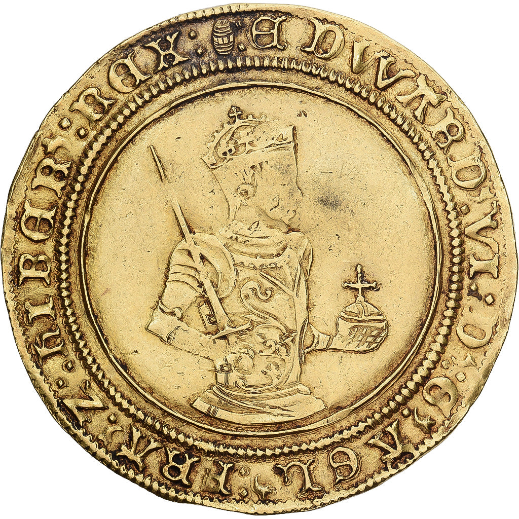 Kingdom of England, Edward VI, Sovereign, 1551-1553, London, Dourado, VF(30-35)