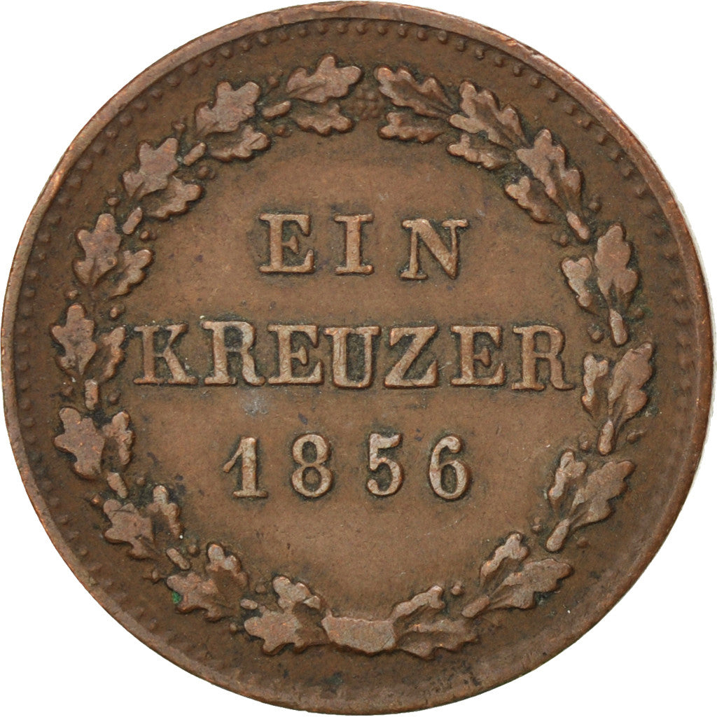 Coin, German States, NASSAU, Adolph, Kreuzer, 1856, Wiesbaden, EF(40-45)