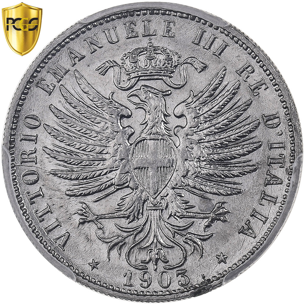 Monnaie, Italie, Vittorio Emanuele III, 25 Centesimi, 1903, Rome, PCGS, MS64