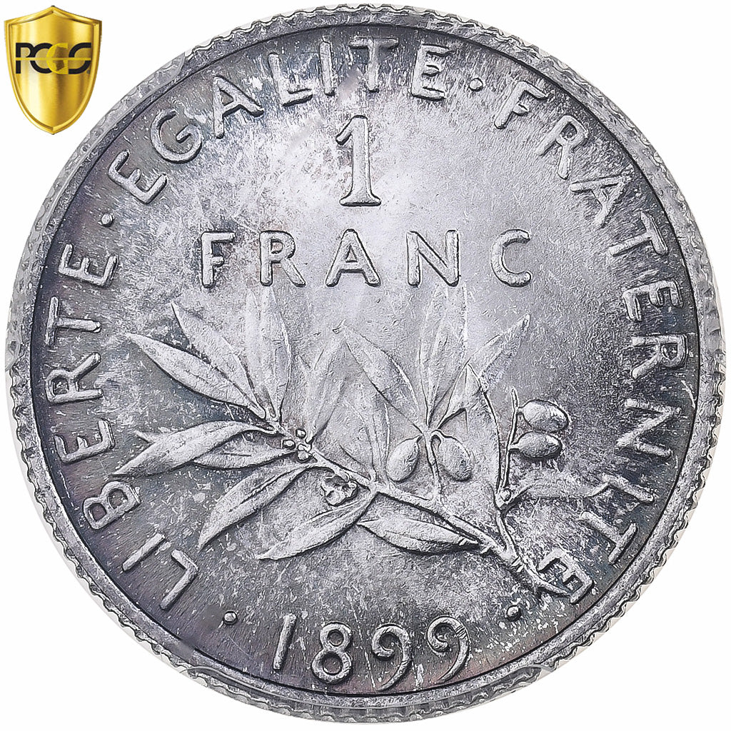 Coin, France, Semeuse, Franc, 1899, Paris, PCGS, MS64, MS(64), Silver, KM:844.1