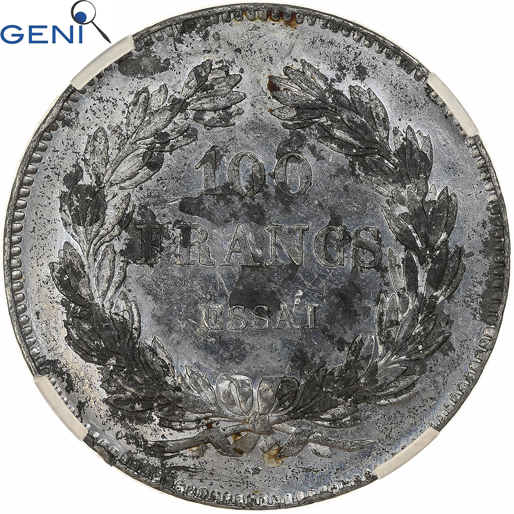 France, Louis-Philipp I, 100 Francs, 1830, Paris, Pattern, Tin, GENI, UNC 99