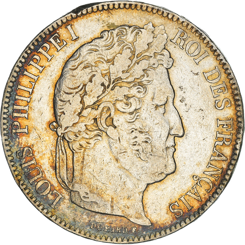 Moneda, Francia, Louis-Philippe, 5 Francs, 1840, Rouen, BC+, Plata, KM:749.2, Le