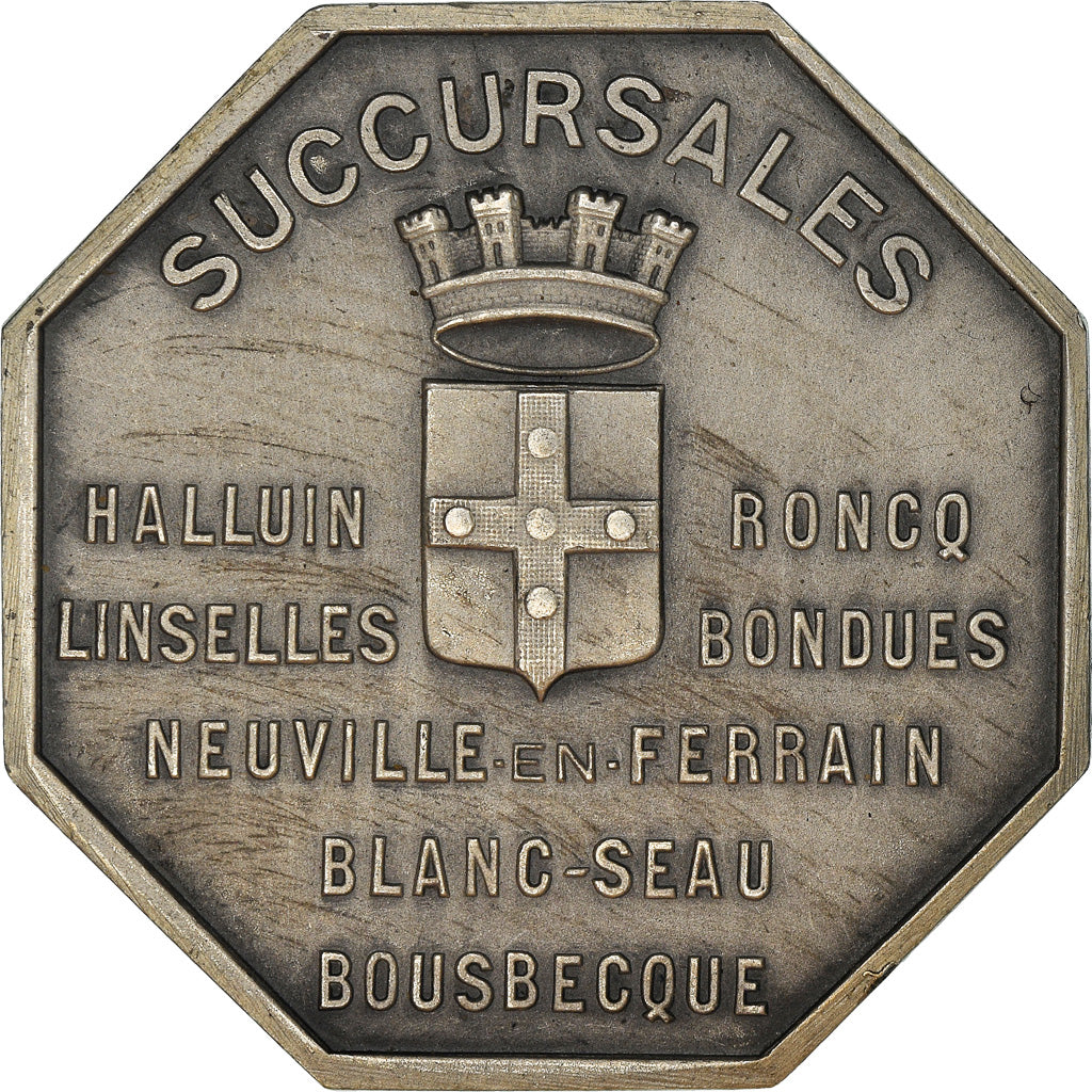 France, Token, Caisse d'Épargne de Tourcoing, 1937, AU(55-58), Silver