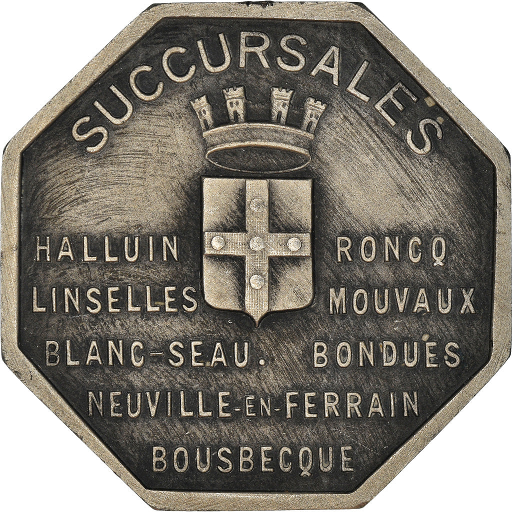 France, Token, Caisse d'Épargne de Tourcoing, 1954, AU(50-53), Silver