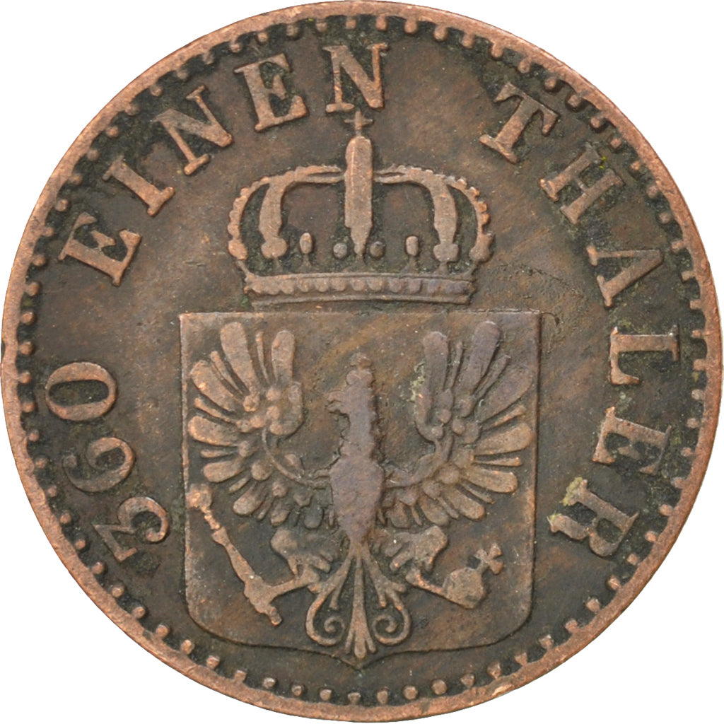 Monnaie, Etats allemands, PRUSSIA, Wilhelm I, Pfennig, 1861, Berlin, TTB