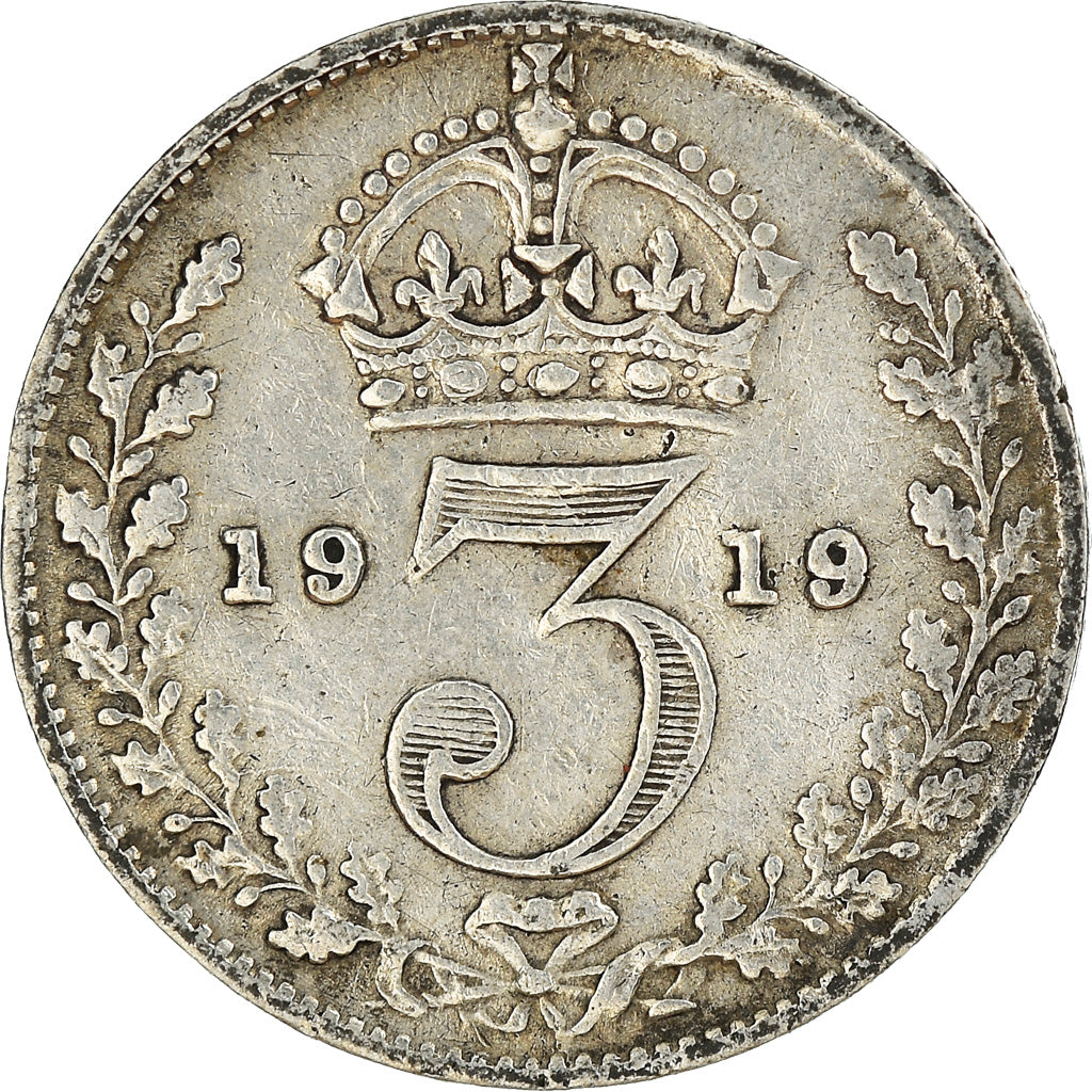 Moneta, Gran Bretagna, George V, 3 Pence, 1919, BB, Argento, KM:813