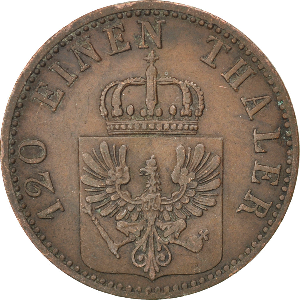 Moneta, Stati tedeschi, PRUSSIA, Wilhelm I, 3 Pfennig, 1867, Berlin, BB, Rame
